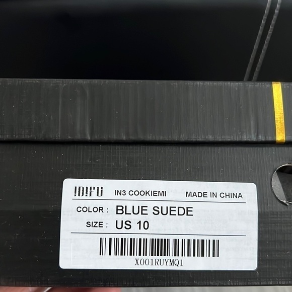 Blue suede open toed chunky heels with ankle strap size 10 - Picture 2 of 9